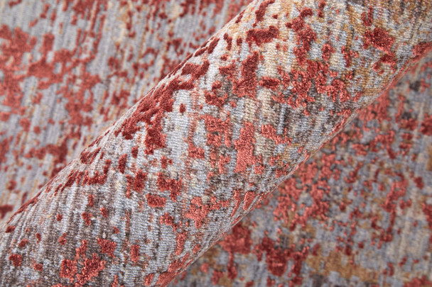Feizy Pryor 39NGF Red Gray Blue Area Rug