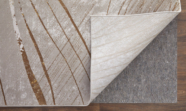 Feizy Waldor 39NBF Taupe Brown Silver Area Rug