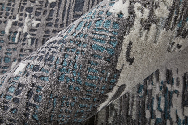 Feizy Zarah 8917F Ivory Gray Blue Area Rug