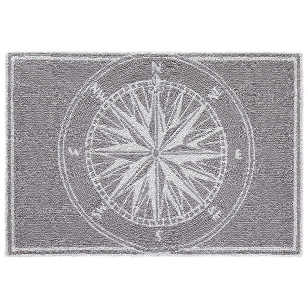 TransOcean Frontporch 1447 47 Compass Grey Rug