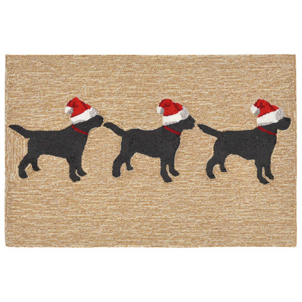 TransOcean Frontporch 1857 12 3 Dogs Christmas Neutr Rug