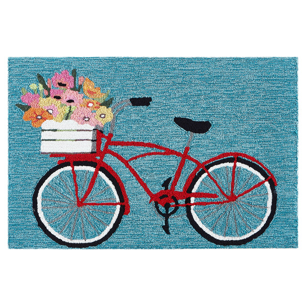 TransOcean Frontporch 4434 03 Bike Ride Blue Rug