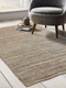 LR Home Natural Fiber 03338 Natural Jute Navy blue Rug