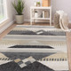 LR Home Nimroz 81984 Tan Black Blue Gray White Rug