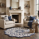 LR Home Bella Rose 21709 Blue Ivory Rug