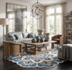 LR Home Dazzle 54094 Ivory Teal Rug