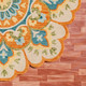 LR Home Dazzle 82266 Rust Aqua Blue Rug