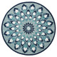 LR Home Sinuous 54151 Blue Navy Teal White Rug