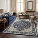 LR Home Imagine 81523 Navy Light Gray Cream Rug