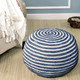 LR Home Serena 99701 Blue White Pouf