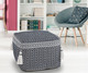 LR Home Zadia 99762 Navy Blue White Pouf