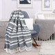 LR Home Sundry 80191 Navy Blue White Throw