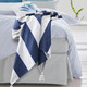 LR Home Marlin 80217 Navy Blue White Throw