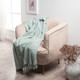 LR Home Silas 80311 Aqua Green Throw