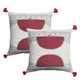 LR Home Fletcher 07574 White Black Burgundy Pillow