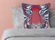 LR Home Gaia 08095 Coral Red Ensign Blue Pillow