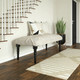 LR Home Anastasia 99018 Cream Black Accent Bench
