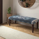 LR Home Plush 46120 Blue Ivory Accent Bench