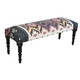LR Home Reno 99014 Blue Multi Accent Bench
