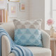 LR Home Luxe 07835 Bright Blue Off-White Pillow
