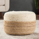 Jaipur Saba SAA09 Ivory White Pouf