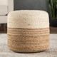 Jaipur Saba SAA19 Ivory White Pouf