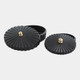 Global Views Milena Oval Black with Gold Knob Box