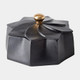 Global Views Milena Flower Black with Gold Knob Box