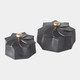 Global Views Milena Flower Black with Gold Knob Box