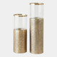 Global Views Tall Based Hurricane Antique Brass Candleholder