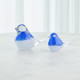 Global Views Calliope Glass Bird Blue with White Decorative Sculpture