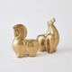Global Views Greek Fat Horse Head Up Reactive Gold Decorative Sculpture