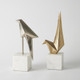 Global Views Perched Origami Bird Nickel Decorative Sculpture
