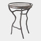 Global Views Callan Bronze Silver Travertine Freeform Table