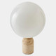 Global Views Orb Travertine Globe Table Lamp
