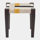 Global Views Fiori Black Gray White Yellow Stool