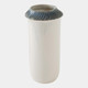Global Views Aiden Etched Blue Rimed Vase