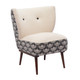 LR Home Alen 02853 White Black Accent Chair