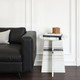 LR Home Arcadia 46334 White Black Side Table