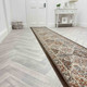 Dynamic Ancient Garden 57008 3235 Brown Blue Custom Runner - 31" Wide