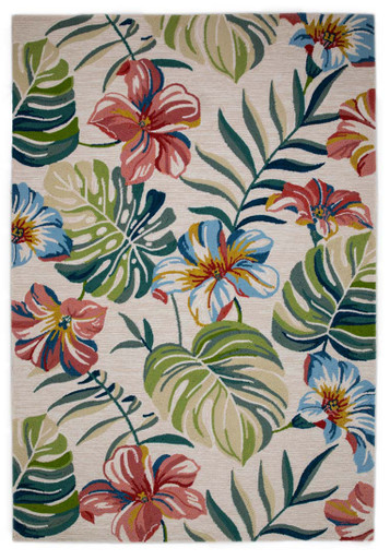 Payless Rugs Kas Harbor 4249 Ivory Tropical Rug - Payless Rugs