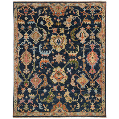 Payless Rugs Capel Charleigh-Palmette 1215-475 Dark Blue Rug - Payless Rugs