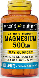 Mason Natural Magnesium Extra Strength 500 mg, 100 Tablets