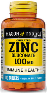 Mason Natural Zinc, 100 mg, 100 Tablets