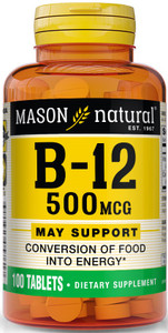 Mason Natural B-12 500 mcg, 100 Tablets