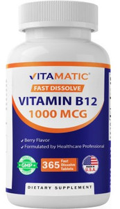 Vitamatic Vitamin B12 1000 mcg - 365 Fast Dissolve Tablets