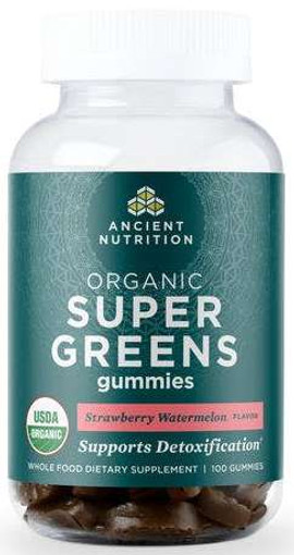 Ancient Nutrition Organic SuperGreens Gummy Strawberry Watermelon