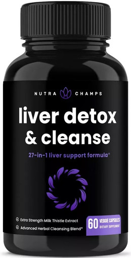 NutraChamps Liver Detox & Cleanse 27-In-1 Liver Support Formula -- 60 Veggie Capsules