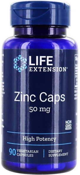 Life Extension Zinc Caps 50 mg. - 90 Vegetarian Capsules