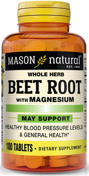 Mason Natural Beet Root with Magnesium and Calcium - Healthy Heart -- 100 Tablets